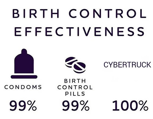 Cybertruck meme birth control