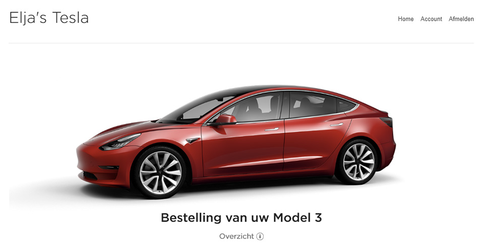 Tesla Model 3 bestelling