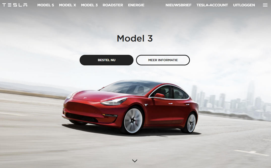 Tesla model 3 nu bestellen