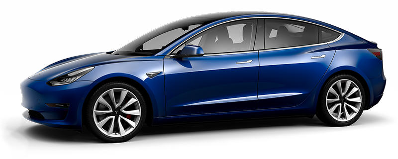 Tesla model 3 trans blue