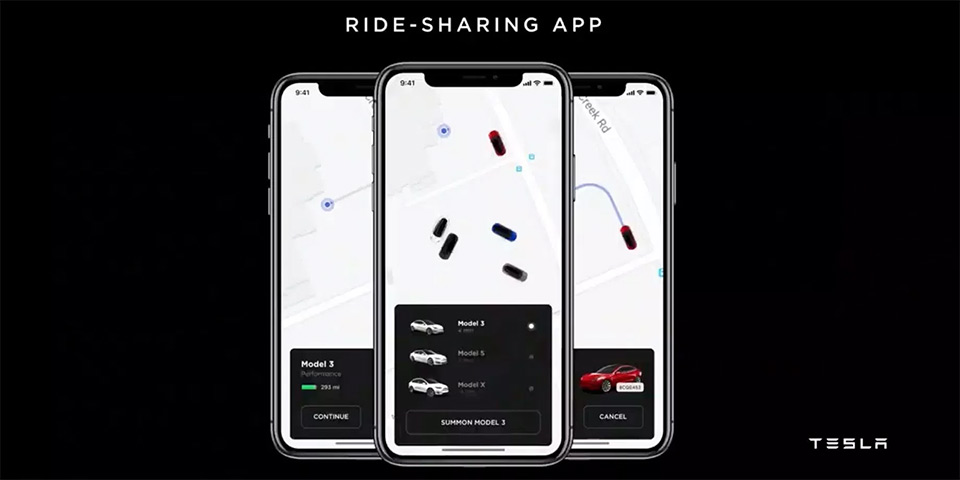 Tesla ridesharing app