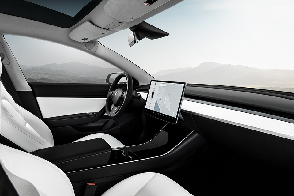 Tesla Model 3 interieur - wit