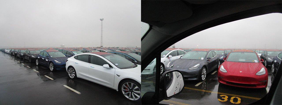 Tesla Model 3 bij Zeebrugge
