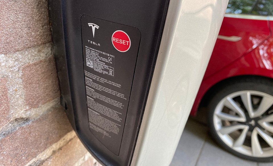 Tesla Wall Charger - Reset button