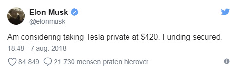 Tweet musk going private