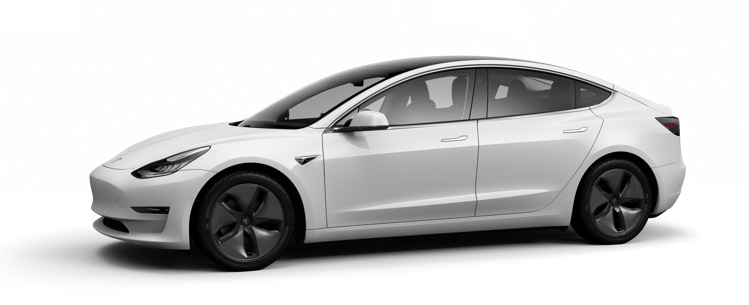 Tesla Model 3 Short Range - wit met standaard velgen